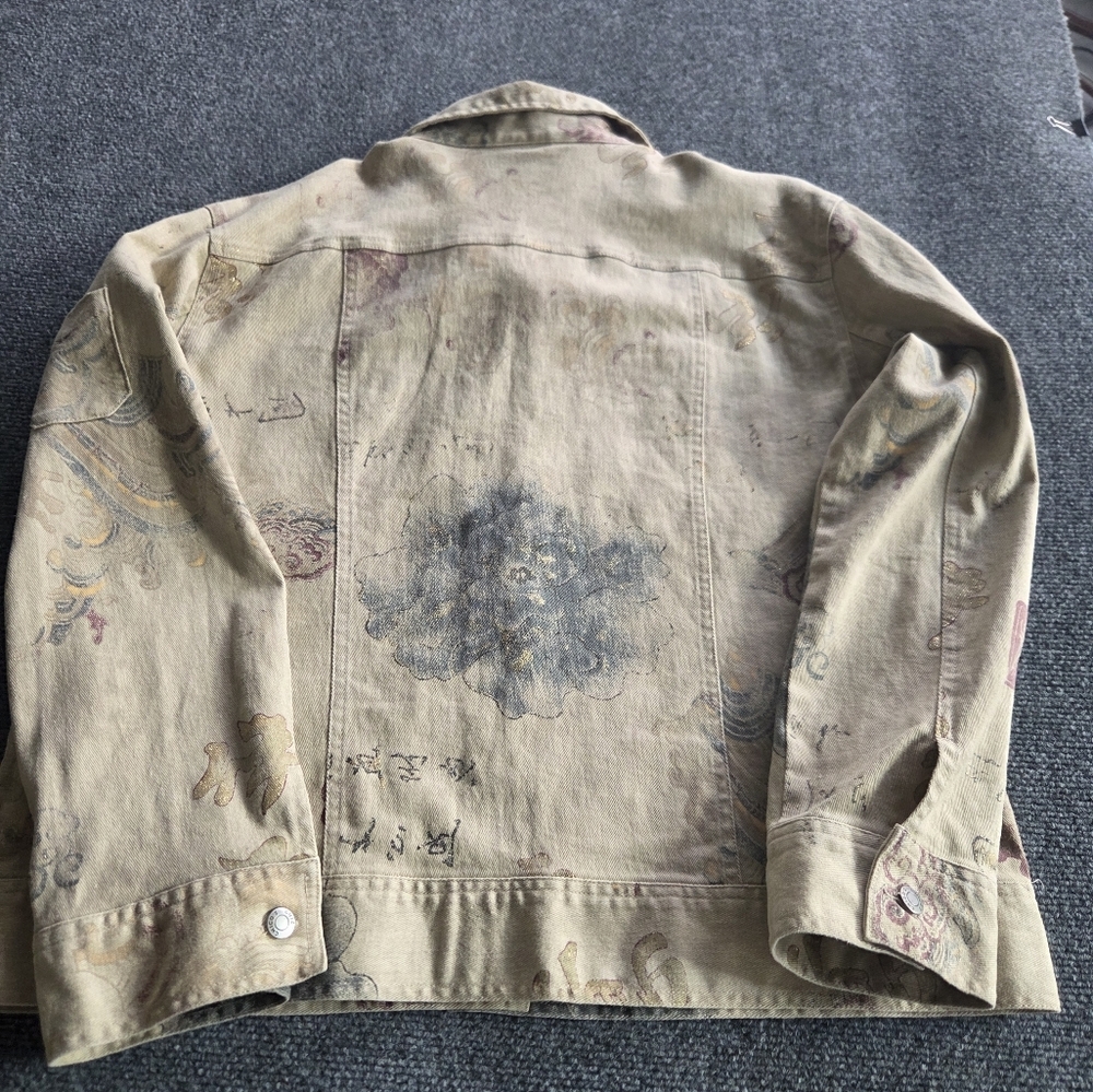 Chico's Beige Patterned Jean Jacket - image 4